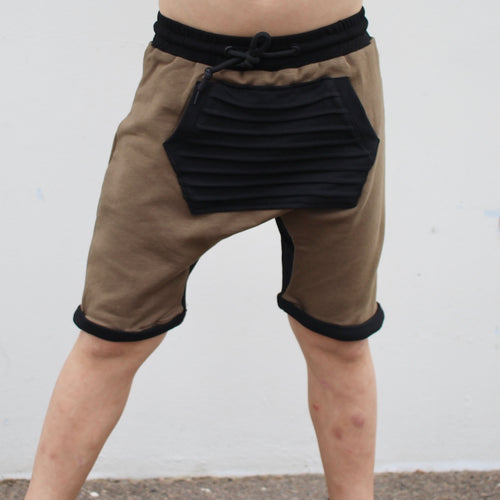 Khaki Contrast Shorts